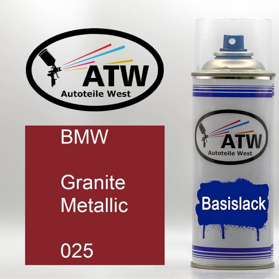 BMW, Granite Metallic, 025: 400ml Sprühdose, von ATW Autoteile West.